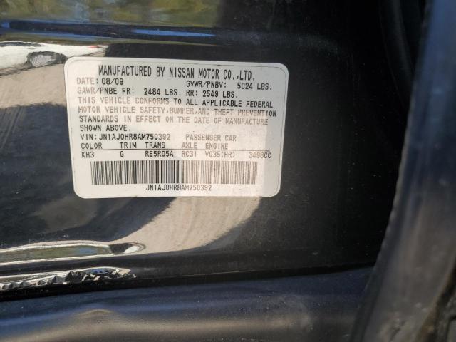 JN1AJ0HR8AM750392 - 2010 INFINITI EX35 BASE შავი ფოტო 10