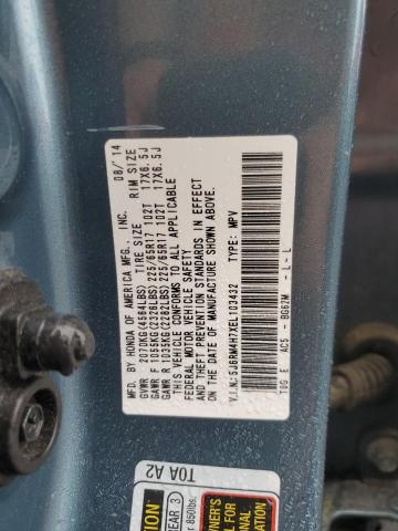 5J6RM4H7XEL103432 - 2014 HONDA CR-V EXL BLUE photo 14