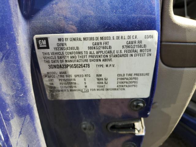 3GNDA23P96S626478 - 2006 CHEVROLET HHR LT BLUE photo 12