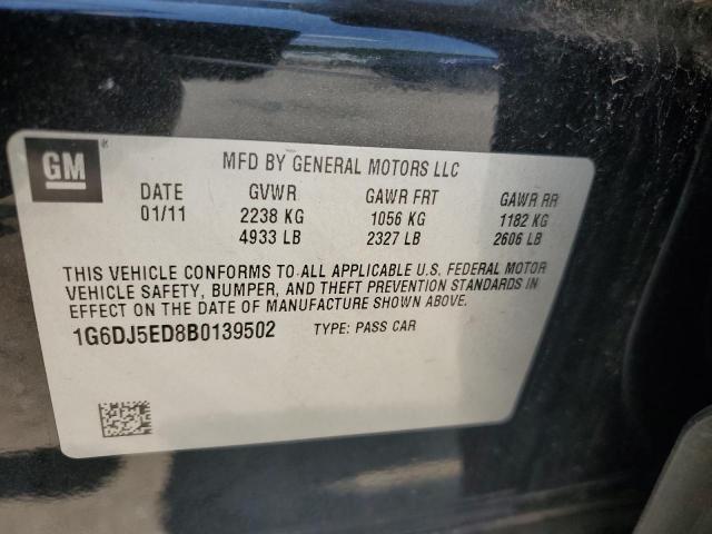 1G6DJ5ED8B0139502 - 2011 CADILLAC CTS PERFORMANCE COLLECTION BLACK photo 13