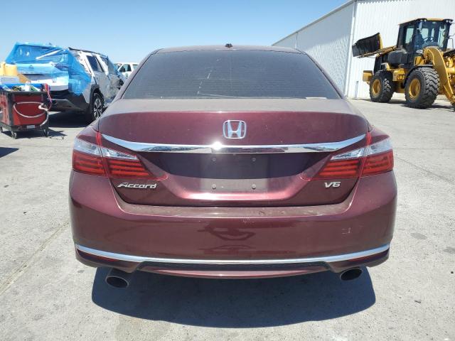 1HGCR3F84GA020288 - 2016 HONDA ACCORD EXL BURGUNDY photo 6