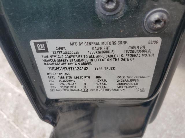 1GCEC19X97Z124132 - 2007 CHEVROLET SILVERADO C1500 CLASSIC Yaşıl foto 12