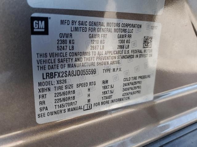 LRBFX2SA8JD055599 - 2018 BUICK ENVISION ESSENCE BROWN photo 13