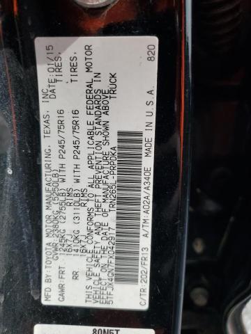 5TFJX4GN7FX042917 - 2015 TOYOTA TACOMA DOUBLE CAB PRERUNNER BLACK photo 12