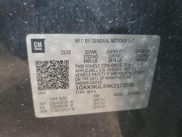 1GKKNULS9KZ173050 - 2019 GMC ACADIA SLT-1 შავი ფოტო 13