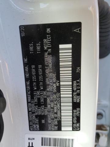 5TDBBRCH9MS520192 - 2021 TOYOTA HIGHLANDER HYBRID LE WHITE photo 12