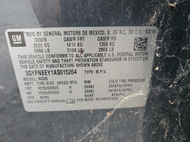 3GYFNEEY1AS615264 - 2010 CADILLAC SRX PERFORMANCE COLLECTION Gris photo 13