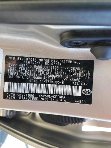 4T1BF1FKXEU439546 - 2014 TOYOTA CAMRY L GOLD photo 13