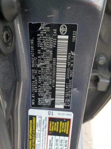 4T1BK1EB0DU010699 - 2013 TOYOTA AVALON BASE 灰色 照片 12