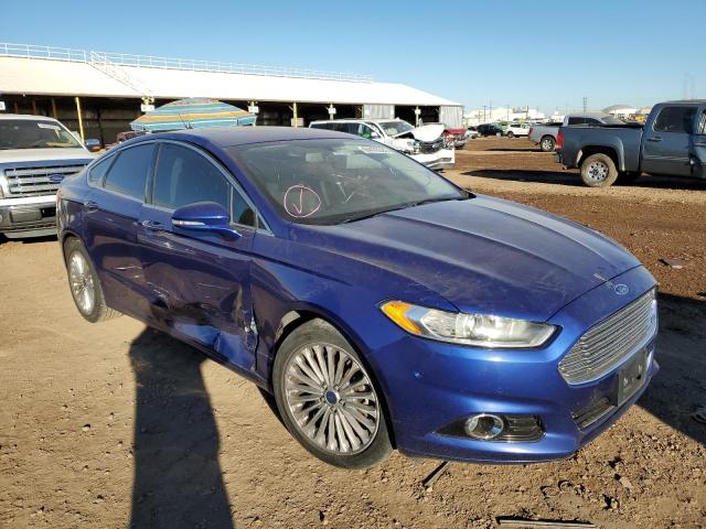 3FA6P0D95ER313962 - 2014 FORD FUSION TITANIUM BLUE photo 1