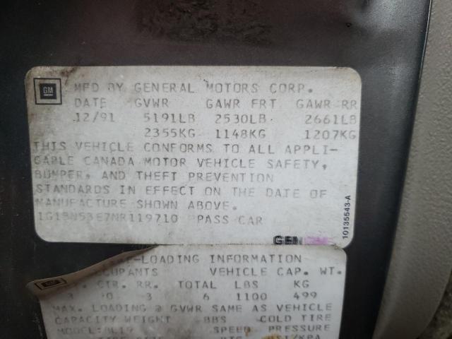 1G1BN53E7NR119710 - 1992 CHEVROLET CAPRICE CLASSIC LTZ GRAY photo 10