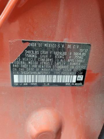 3HGGK5H48JM727917 - 2018 HONDA FIT LX ნარინჯისფერი ფოტო 12