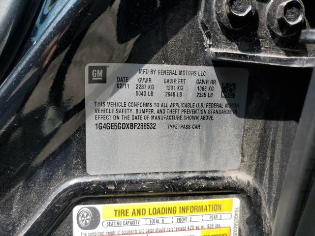 1G4GE5GDXBF288532 - 2011 BUICK LACROSSE CXS Сірий фото 12