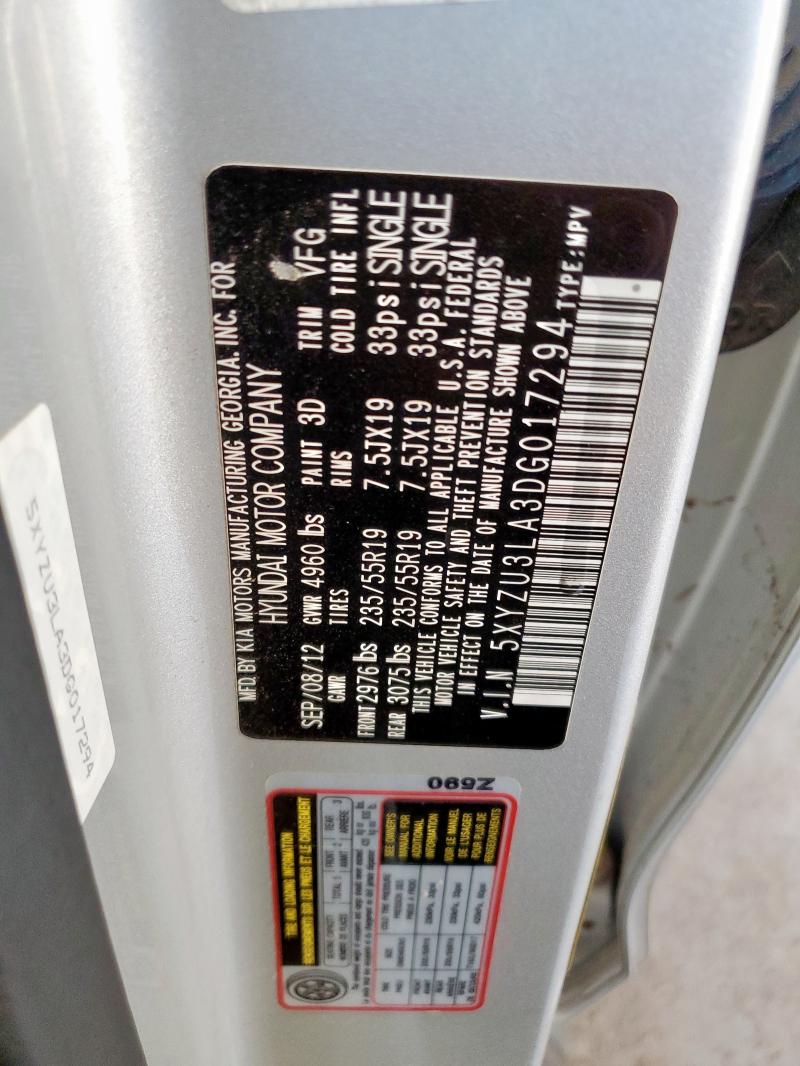 5XYZU3LA3DG017294 - 2013 HYUNDAI SANTA FE S Сріблястий фото 13