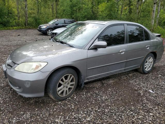 2HGES16605H033070 - 2005 HONDA CIVIC LX GRAY photo 1