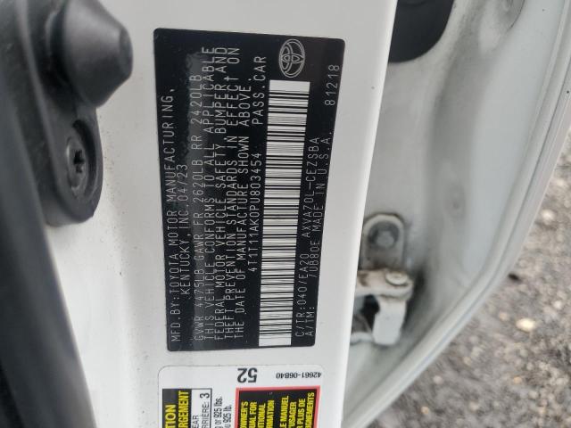 4T1T11AK0PU803454 - 2023 TOYOTA CAMRY SE NIGHT SHADE WHITE photo 13