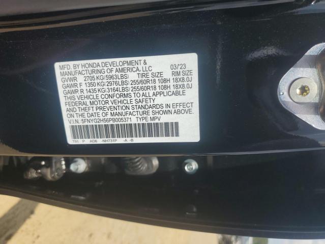 5FNYG2H56PB005371 - 2023 HONDA PILOT EXL BLACK photo 13