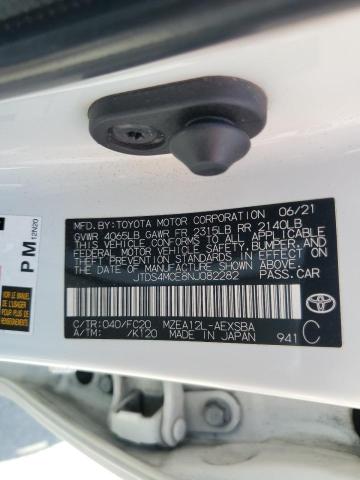 JTDS4MCE8NJ082282 - 2022 TOYOTA COROLLA SE WHITE photo 12