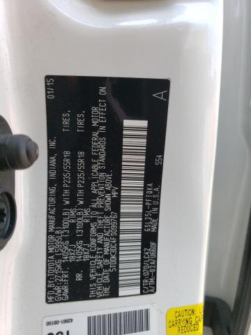 5TDDK3DC4FS099767 - 2015 TOYOTA SIENNA XLE WHITE photo 13