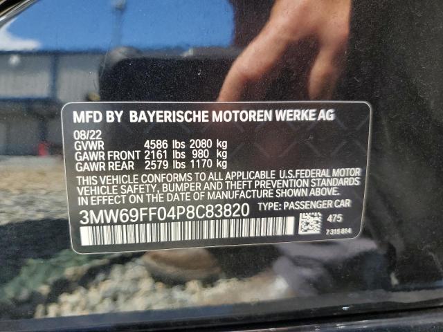 3MW69FF04P8C83820 - 2023 BMW 330I BLACK photo 12