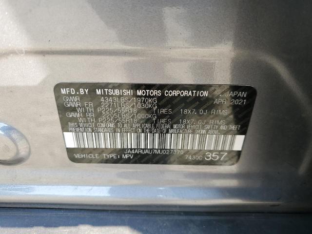 JA4ARUAU7MU027370 - 2021 MITSUBISHI OUTLANDER ES GRAY photo 13