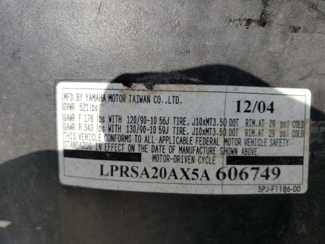 LPRSA20AX5A606749 - 2005 YAMAHA YW50 AP ZUMA BLUE photo 10