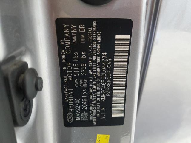 KMHGC46F99U044234 - 2009 HYUNDAI GENESIS 4.6L SILVER photo 13