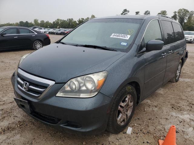 5FNRL38656B437219 - 2006 HONDA ODYSSEY EX GRAY photo 2