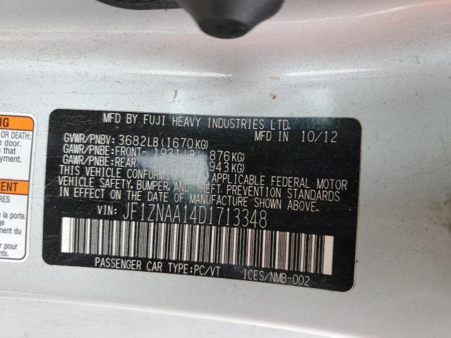 JF1ZNAA14D1713348 - 2013 TOYOTA SCION FR-S 银色 照片 12