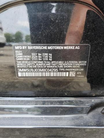 3MW5U9J03M8C04295 - 2021 BMW M340XI BLACK photo 13