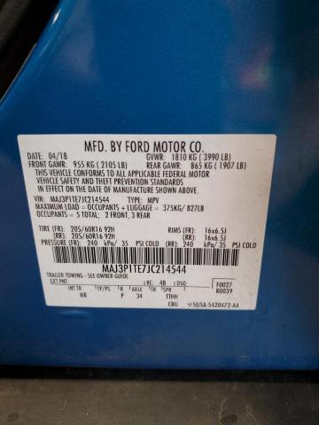 MAJ3P1TE7JC214544 - 2018 FORD ECOSPORT SE BLUE photo 13