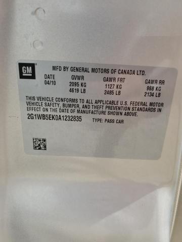 2G1WB5EK0A1232835 - 2010 CHEVROLET IMPALA LT BEIGE photo 12