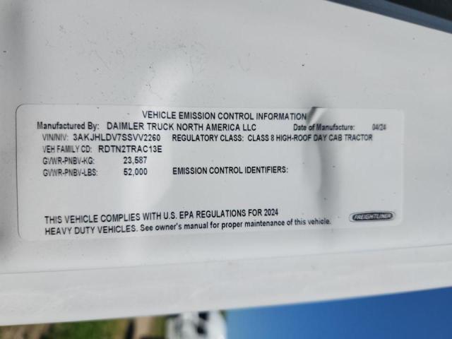 3AKJHLDV7SSVV2260 - 2025 FREIGHTLINER CASCADIA 1 白色 照片 10