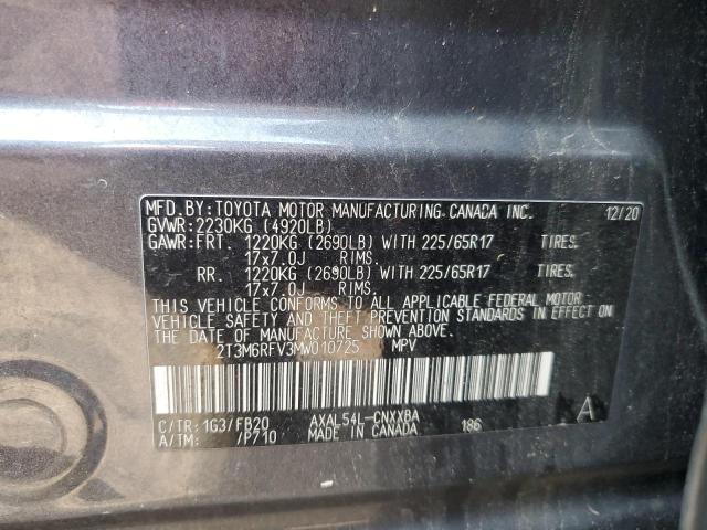 2T3M6RFV3MW010725 - 2021 TOYOTA RAV4 LE 灰色 照片 13