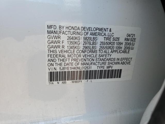 5J8YE1H40NL012531 - 2022 ACURA MDX TECHNOLOGY WHITE photo 14