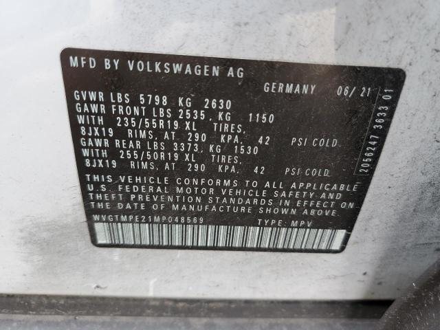 WVGTMPE21MP048569 - 2021 VOLKSWAGEN ID.4 PRO S თეთრი ფოტო 13