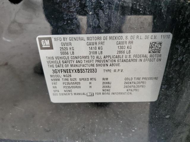 3GYFNEEYXBS572030 - 2011 CADILLAC SRX PERFORMANCE COLLECTION Қара фото 12