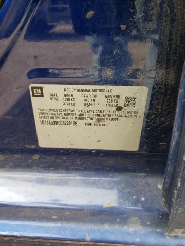 1G1JA5SH0C4228166 - 2012 CHEVROLET SONIC LS 蓝色 照片 12