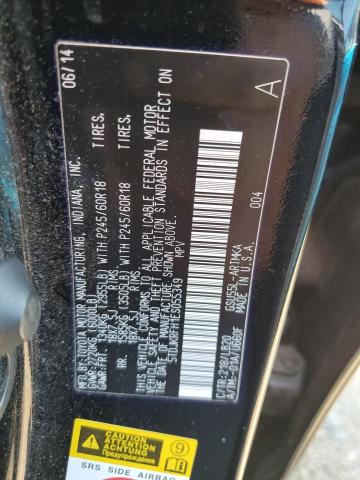 5TDJKRFH1ES055349 - 2014 TOYOTA HIGHLANDER XLE BLACK photo 12