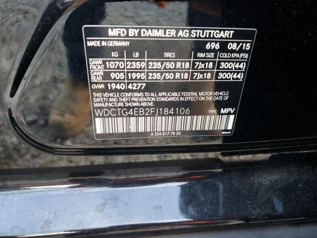 WDCTG4EB2FJ184106 - 2015 MERCEDES-BENZ GLA 250 黑色 照片 13