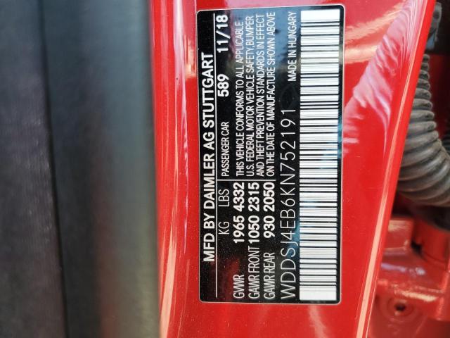 WDDSJ4EB6KN752191 - 2019 MERCEDES-BENZ CLA 250 Czerwony zdjęcie 12