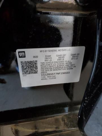 1G1ZB5ST7NF156023 - 2022 CHEVROLET MALIBU LS Siyah fotoğraf 12