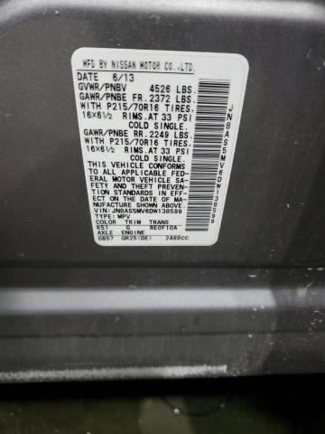 JN8AS5MV6DW138599 - 2013 NISSAN ROGUE S GRAY photo 13