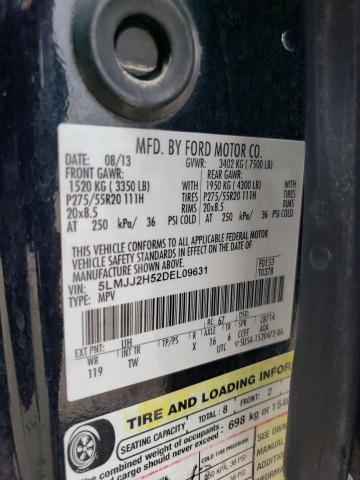 5LMJJ2H52DEL09631 - 2013 LINCOLN NAVIGATOR შავი ფოტო 13