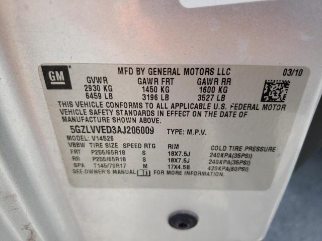 5GZLVVED3AJ206009 - 2010 SATURN OUTLOOK XR SILVER photo 13