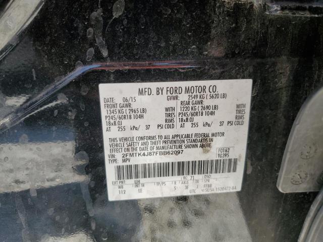 2FMTK4J87FBB62097 - 2015 FORD EDGE SEL CHARCOAL photo 13