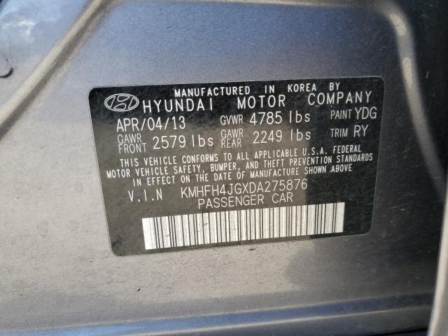 KMHFH4JGXDA275876 - 2013 HYUNDAI AZERA GLS GRAY photo 12