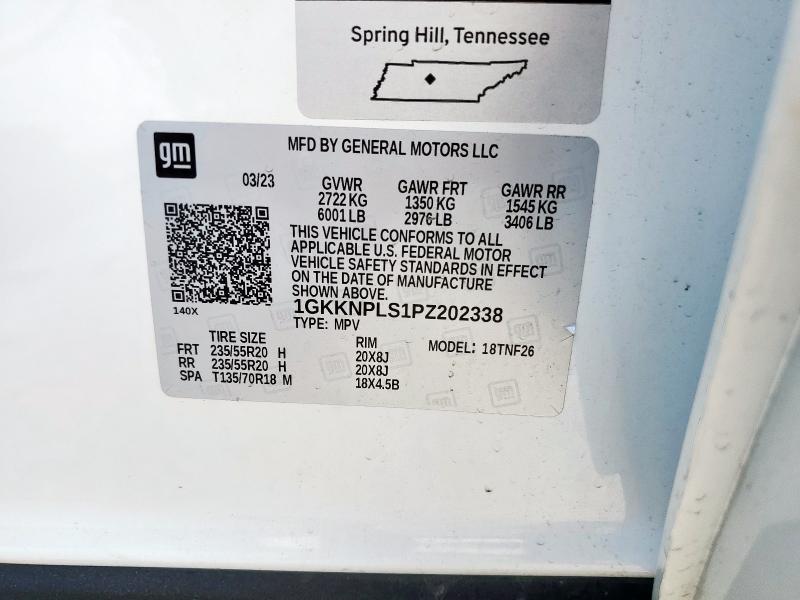 1GKKNPLS1PZ202338 - 2023 GMC ACADIA DENALI WHITE photo 13