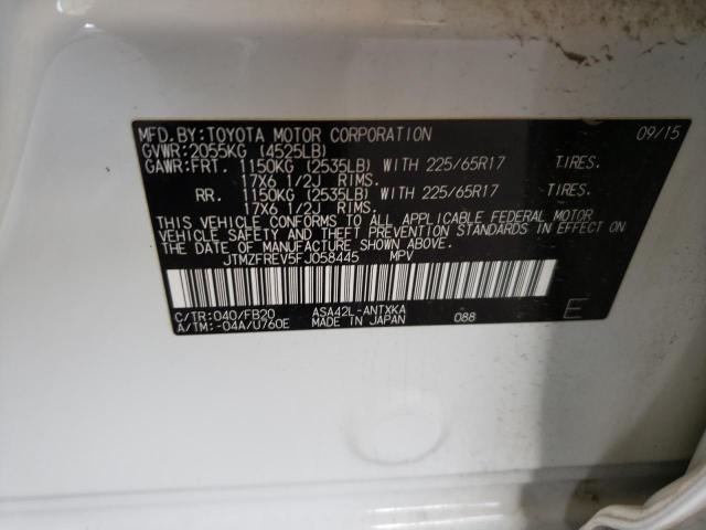 JTMZFREV5FJ058445 - 2015 TOYOTA RAV4 LE WHITE photo 13