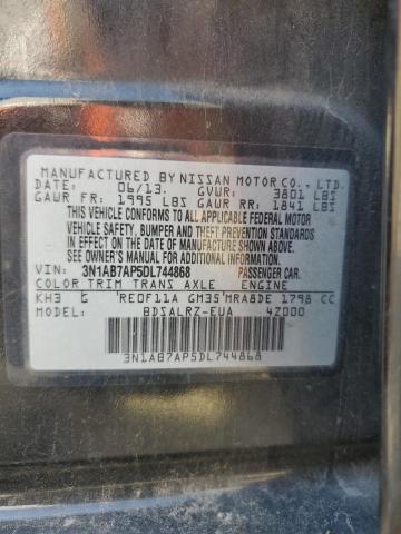 3N1AB7AP5DL744868 - 2013 NISSAN SENTRA S 黑色 照片 12